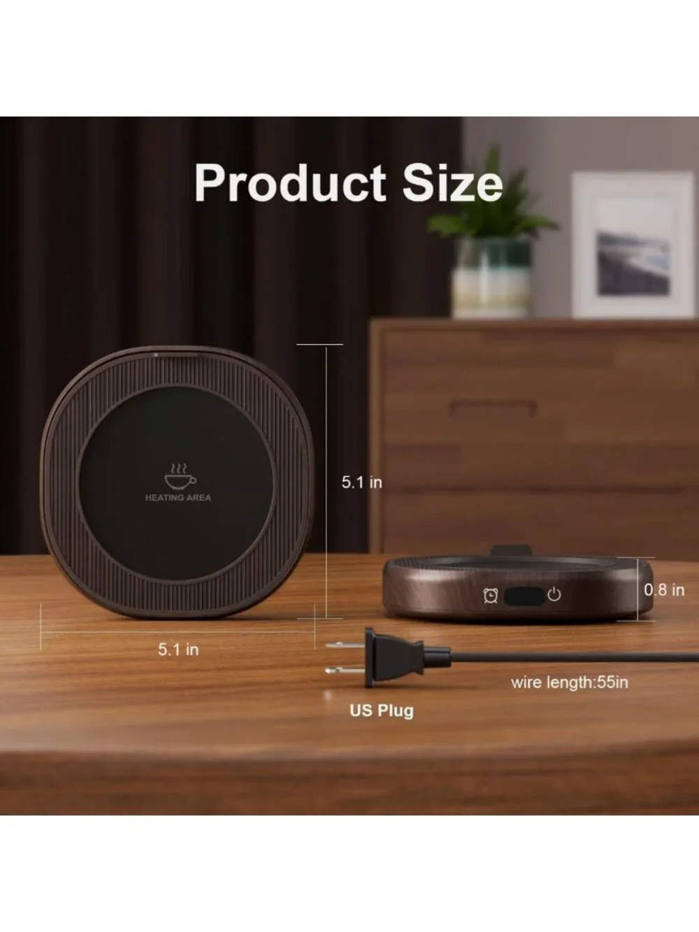 Smart Electric Coffee Mug Warmer Set with Auto Shut Off & 4 Temp Settings